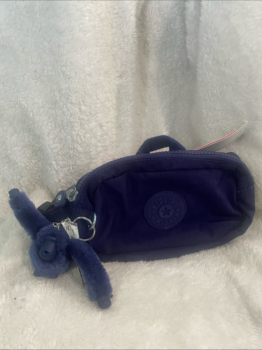 Kipling “Alys”  Moonlite Blue Fanny Pack Adjustable Strap W/ Monkey Keychain
